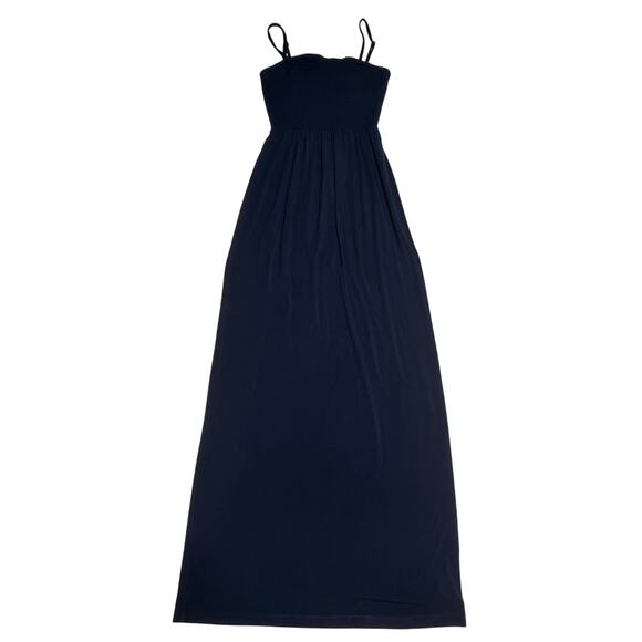 Favorite Daughter Maxi Dress The Apartment Smocked Bodice Navy Blue Knit